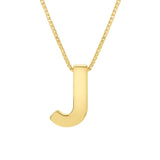 14K Yellow Gold Yours Truly Block Letter Initial J Necklace thumbnail 2