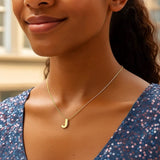 14K Yellow Gold Yours Truly Block Letter Initial J Necklace thumbnail 3