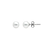 14K white gold ring with pear white pearl stone thumbnail 1
