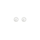 White Freshwater Cultured Pearl Stud Earrings in 14K White Gold (4.00 mm) thumbnail 2