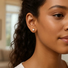 White Freshwater Cultured Pearl Stud Earrings in 14K White Gold (4.00 mm)