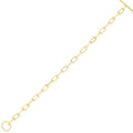 14K yellow gold paperclip chain bracelet with toggle clasp