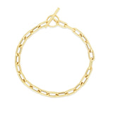 14K Yellow Gold Paperclip Toggle Bracelet thumbnail 2