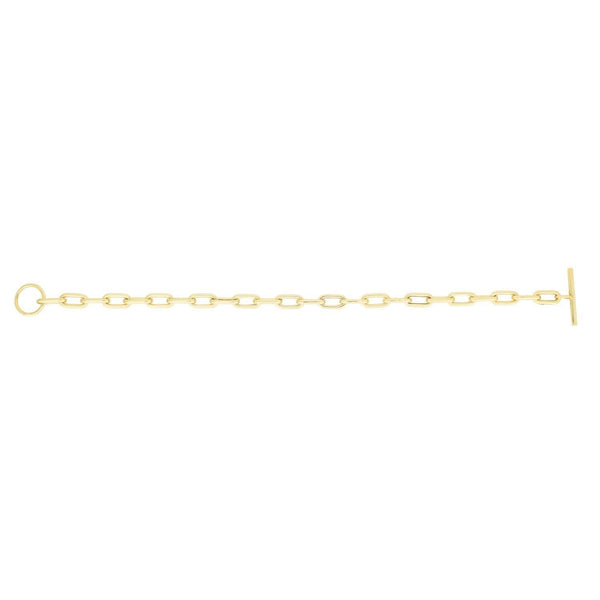 14K Yellow Gold Paperclip Toggle Bracelet