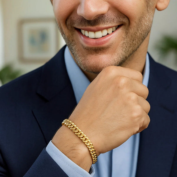 6.0mm 14k Yellow Gold Classic Miami Cuban Solid Bracelet