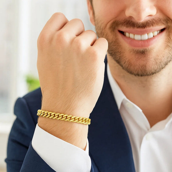 6.0mm 14k Yellow Gold Classic Miami Cuban Solid Bracelet