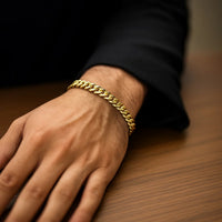 6.0mm 14k Yellow Gold Classic Miami Cuban Solid Bracelet