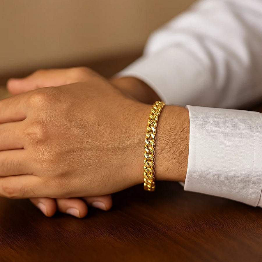 6.0mm 14k Yellow Gold Classic Miami Cuban Solid Bracelet