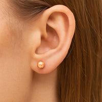 14k Rose Gold Ball Earrings with Faceted Texture(5mm)