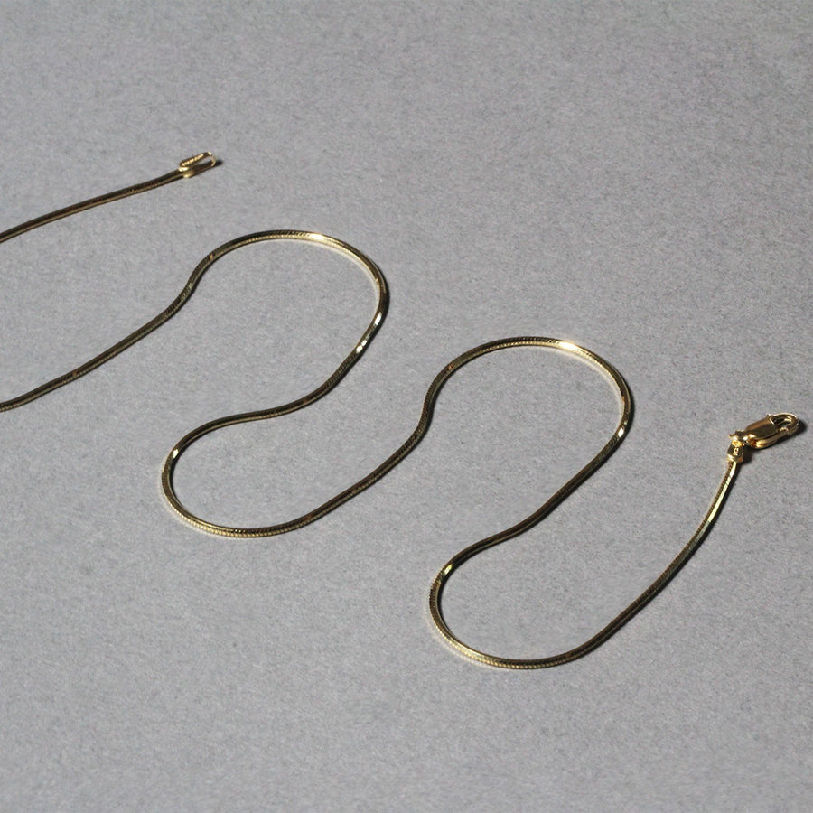 1.0mm 14K Yellow Gold Octagonal Shiny Snake Chain