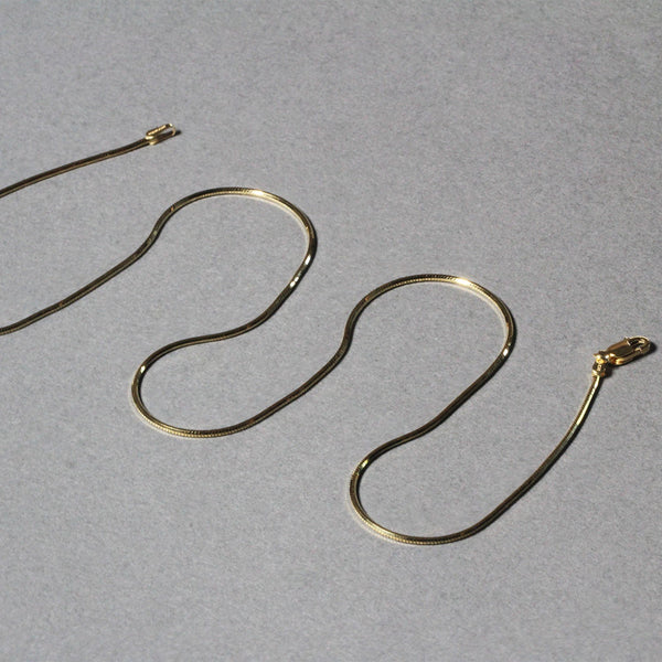 1.0mm 14K Yellow Gold Octagonal Shiny Snake Chain