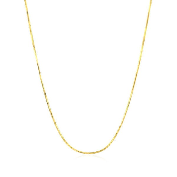 1.0mm 14K Yellow Gold Octagonal Shiny Snake Chain
