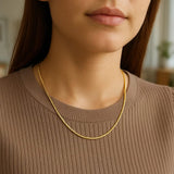 1.0mm 14K Yellow Gold Octagonal Shiny Snake Chain thumbnail 7