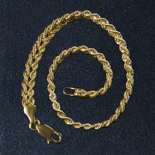 Load image into Gallery viewer, Double Rope Chain Bracelet in 10k Yellow Gold (2.10 mm)