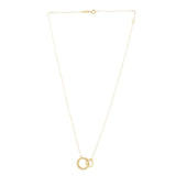 14k Yellow Gold High Polish Linked Double Circle Cutout Necklace thumbnail 2