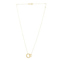 14k Yellow Gold High Polish Linked Double Circle Cutout Necklace