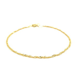 10k Yellow Gold Singapore Bracelet (1.50 mm)