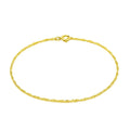 10K yellow gold Singapore chain bracelet in a fine 1.50 mm width
