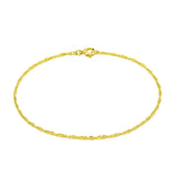 10K yellow gold Singapore chain bracelet in a fine 1.50 mm width thumbnail 1