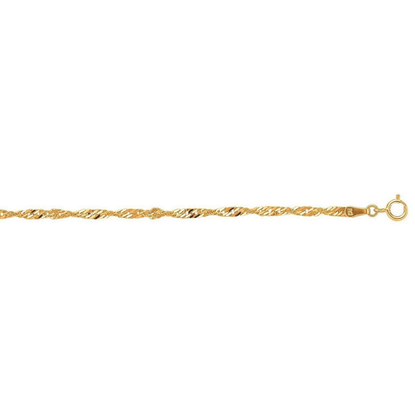 10k Yellow Gold Singapore Bracelet (1.50 mm)