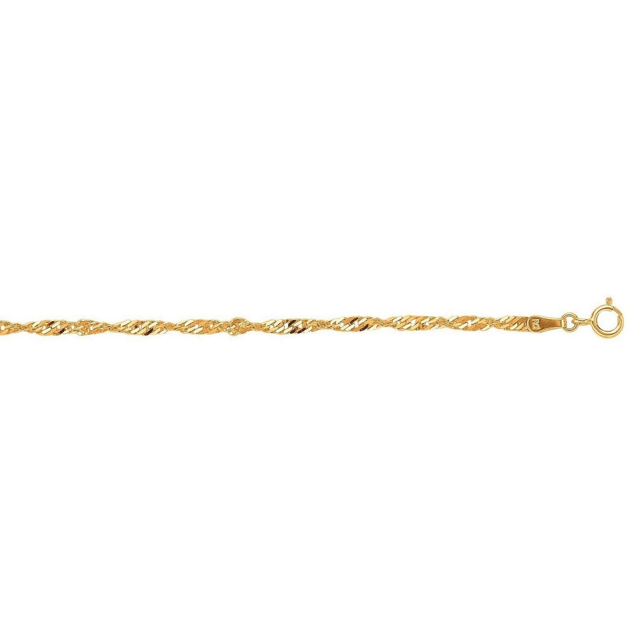 10k Yellow Gold Singapore Bracelet (1.50 mm)