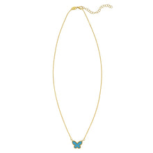 14K Yellow Gold Primavera Turquoise Butterfly Necklace