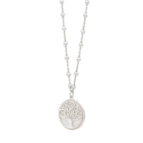 Sterling Silver Rhodium Plated Tree of Life Pendant Necklace thumbnail 1