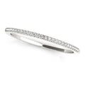 14K white gold wedding band with round pave-set diamond stones