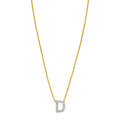 14K yellow gold initial D pendant necklace with diamond accent