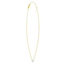 14K Yellow Gold Mini Diamond D Initial Pendant Necklace