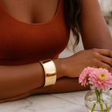 Designer Classic Cuff Bangle in 14K Yellow Gold (20.40 mm) thumbnail 5