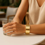 Designer Classic Cuff Bangle in 14K Yellow Gold (20.40 mm) thumbnail 6
