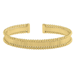 Smooth Surface Pallina Cuff Bangle in 14K Yellow Gold (9.00 mm)