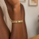 Smooth Surface Pallina Cuff Bangle in 14K Yellow Gold (9.00 mm) thumbnail 6