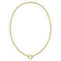 14K yellow gold push lock charm necklace with 4.20 mm chain links
