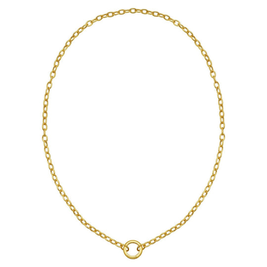 14K Yellow Gold Push Lock Charm Necklace (4.20 mm)