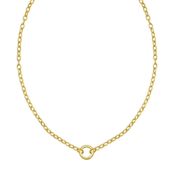 14K Yellow Gold Push Lock Charm Necklace (4.20 mm)