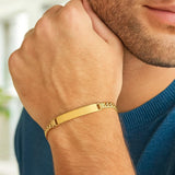 14K Yellow Gold Lite Cuban ID Bracelet (6.00 mm) thumbnail 2