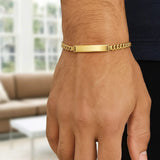 14K Yellow Gold Lite Cuban ID Bracelet (6.00 mm) thumbnail 3