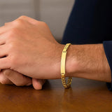 14K Yellow Gold Lite Cuban ID Bracelet (6.00 mm) thumbnail 4