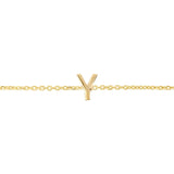 14K Yellow Gold Mini Initial Y Bracelet thumbnail 3