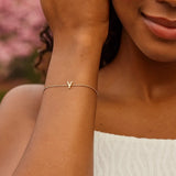 14K Yellow Gold Mini Initial Y Bracelet thumbnail 4