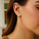14k Yellow Gold Italian Oval Link Earrings thumbnail 3