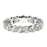 Round Cut Lab Grown Diamond Eternity Ring in 14k White Gold (3 cttw FG/VS2) thumbnail 2