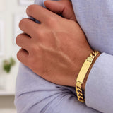 14k Yellow Gold Curb ID Bracelet (11.00 mm) thumbnail 6