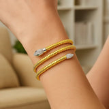 14K Yellow Gold Snake Style Tubogas Bangle (3.90 mm) thumbnail 3