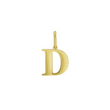 14K yellow gold initial D charm pendant with polished single-letter design thumbnail 1