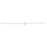 Sterling Silver Rhodium Plated Engravable Heart Paperclip Bracelet (2.10 mm) thumbnail 3