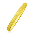 10K yellow gold Greek key textured slip-on bangle bracelet