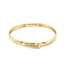 Load image into Gallery viewer, 10k Yellow Gold Dome Childrens Diamond Cut Florentine Bangle (4.00 mm)